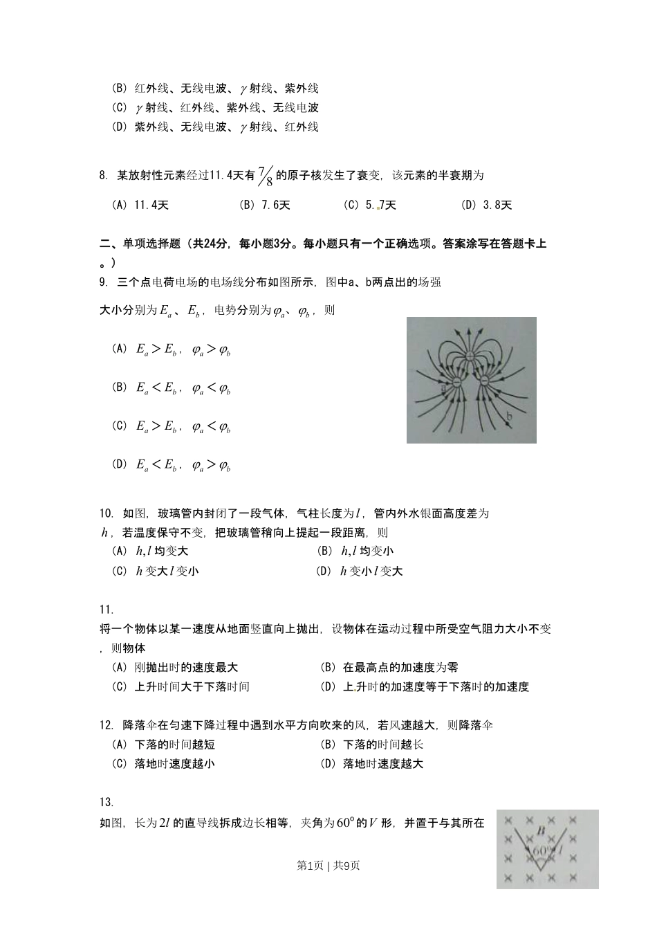 2010年高考物理试卷（上海）（空白卷）.pdf_第2页