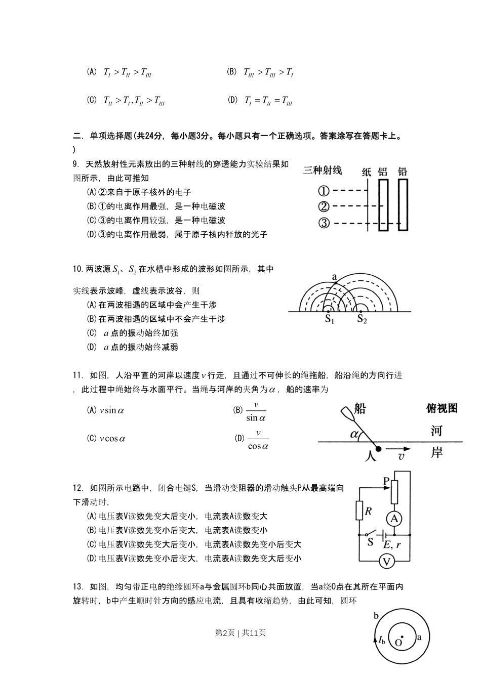 2011年高考物理试卷（上海）（空白卷）.pdf_第3页