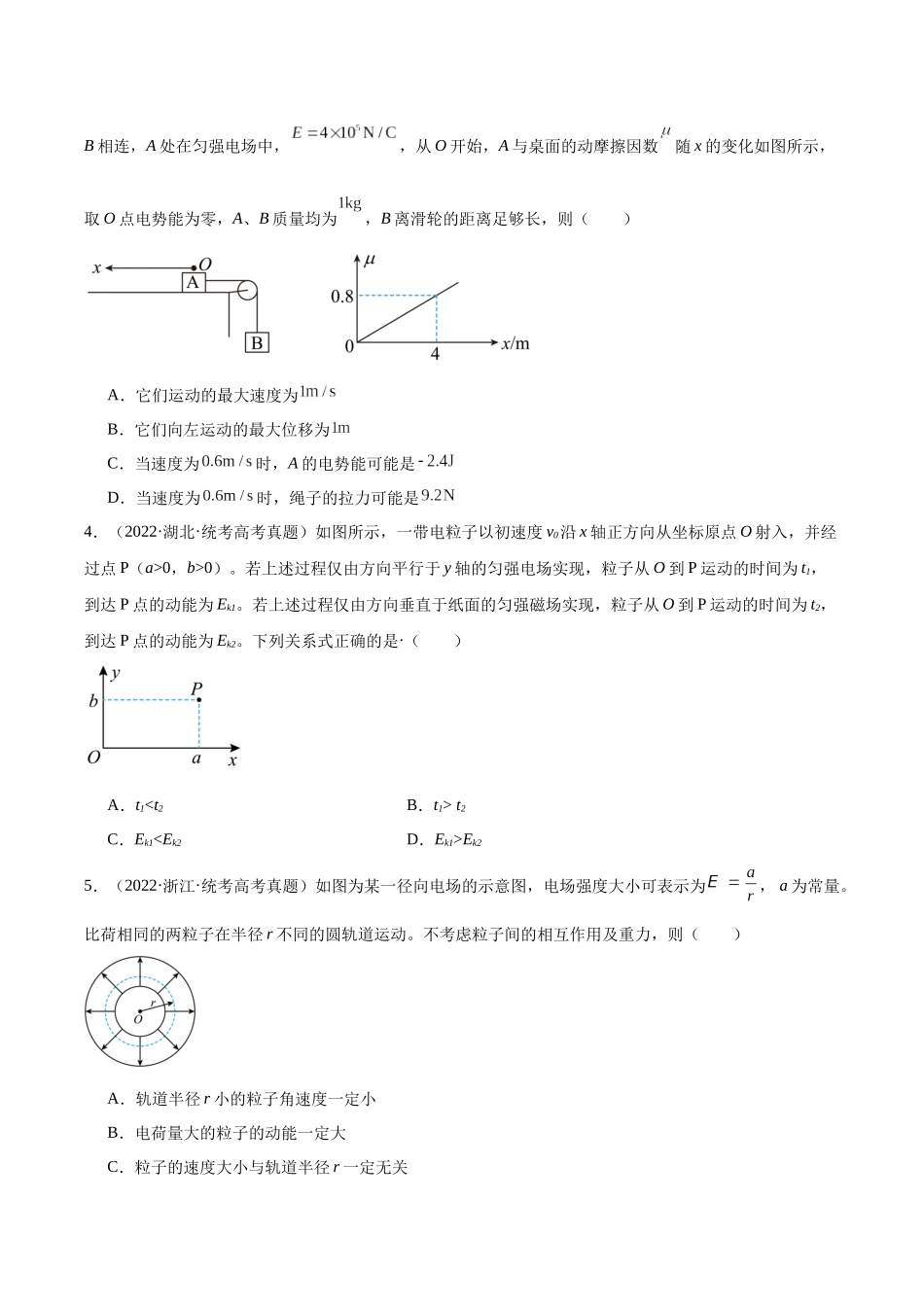 专题39 带电粒子在电场运动(一)(原卷版)-十年(2014-2023)高考物理真题分项汇编(全国通用).docx_第2页