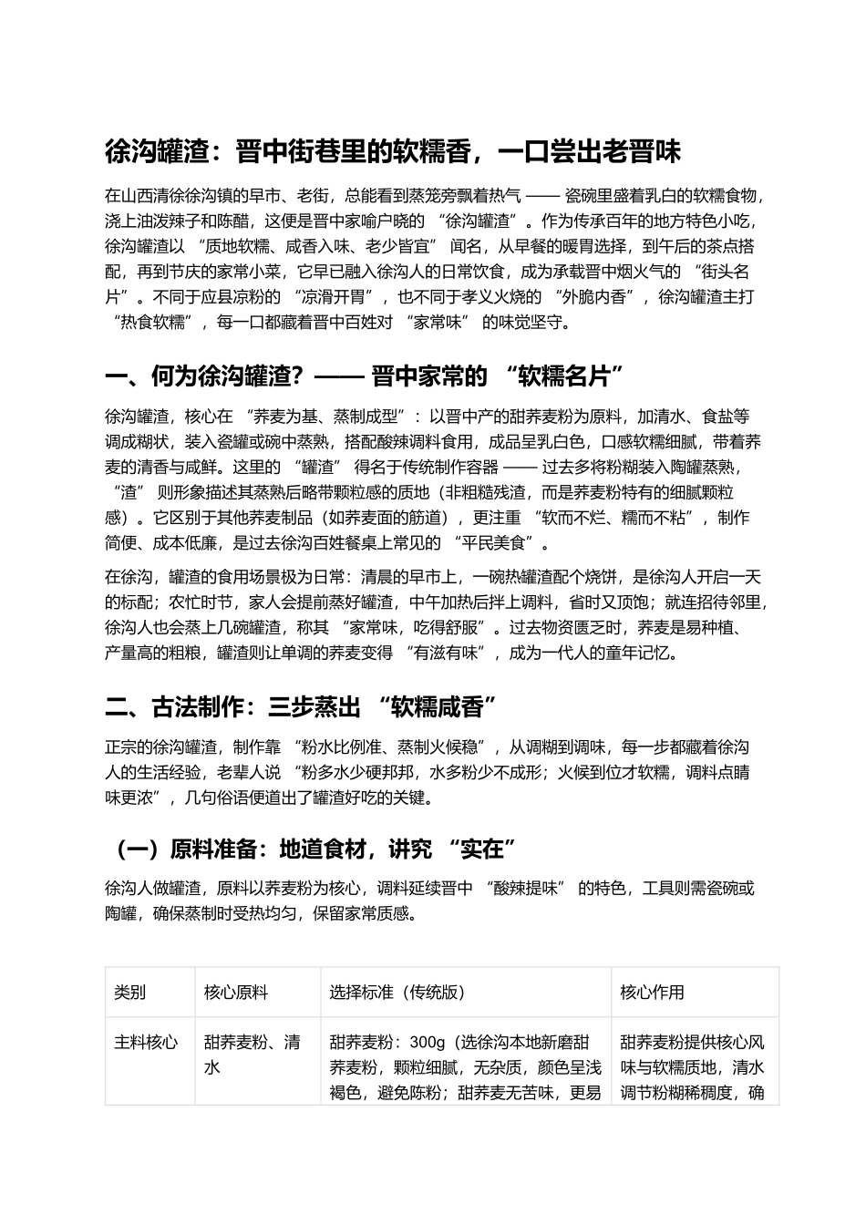 徐沟罐渣：晋中街巷里的软糯香，一口尝出老晋味.docx_第1页