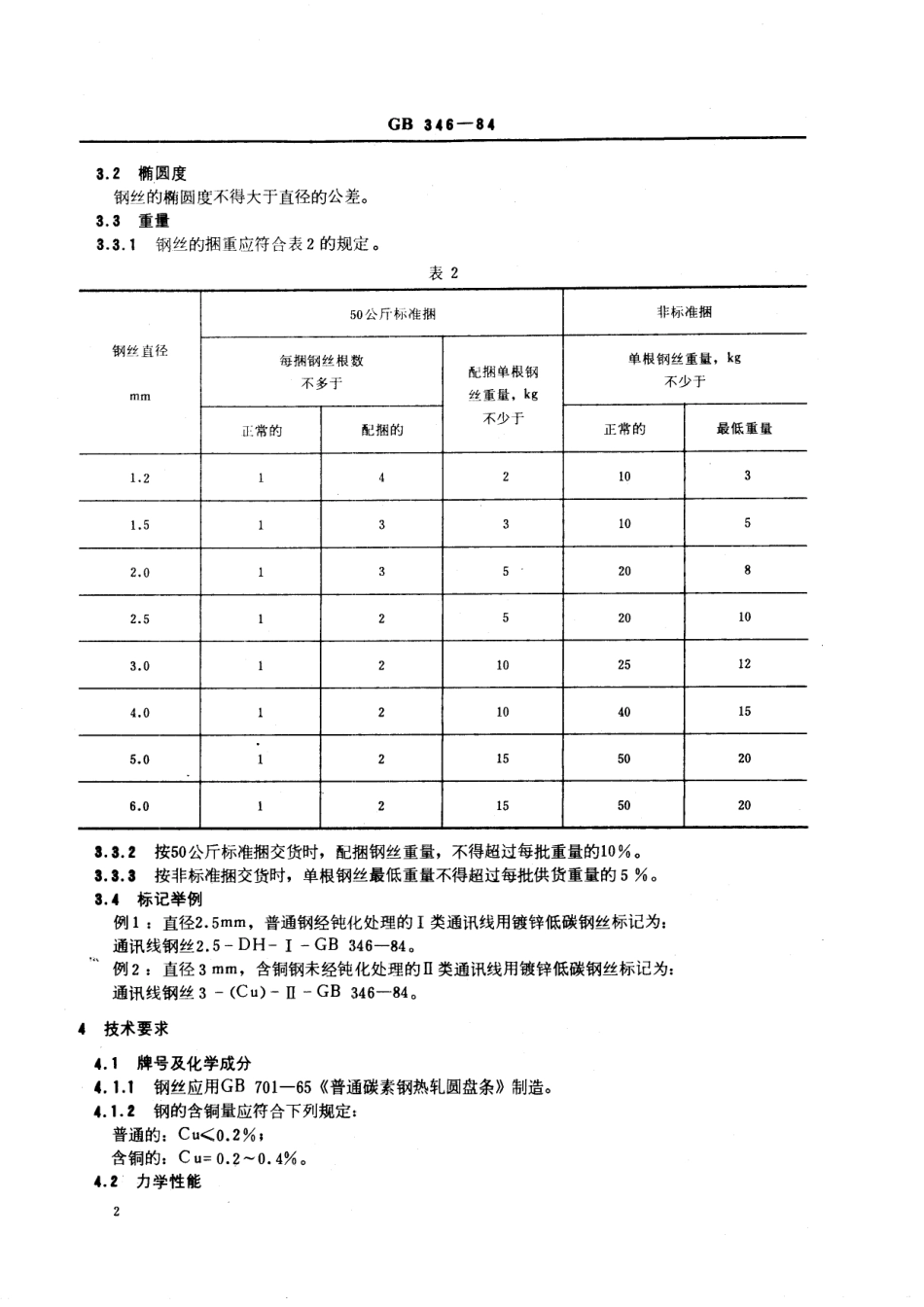 GB/T 346-1984 通讯线用镀锌低碳钢丝.pdf_第3页