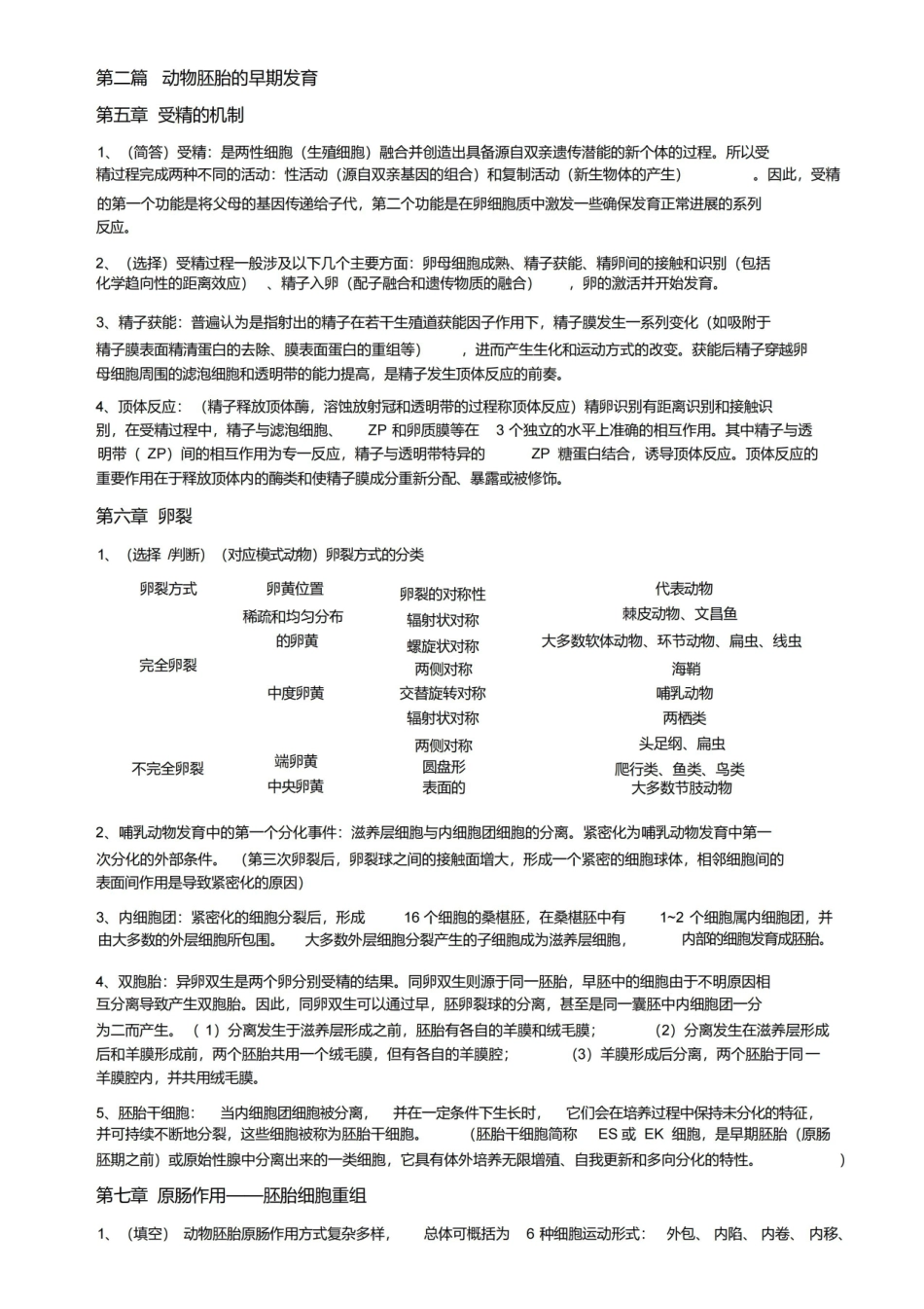发育生物学复习资料重点总结.pdf_第2页