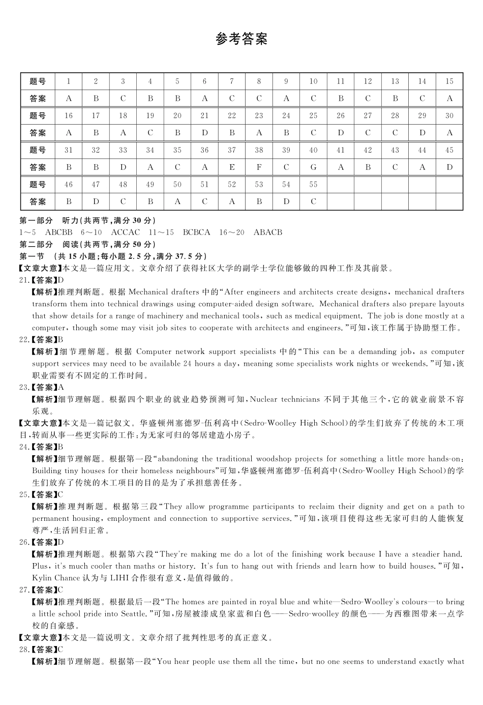 河南省新未来2025～2026学年高三年级12月质量检测英语答案.pdf_第1页
