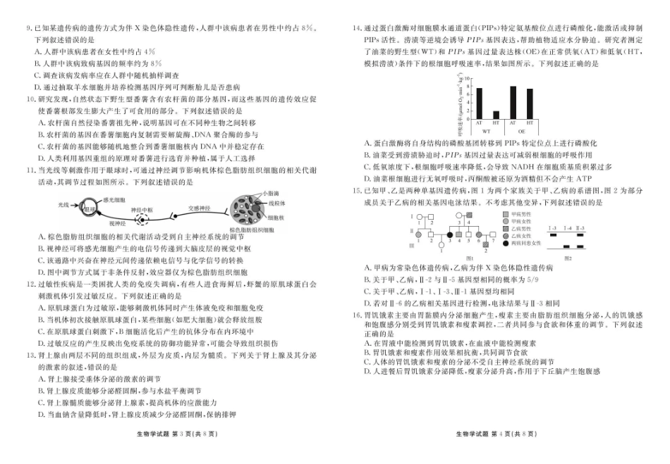 湖北省衡水金卷2026届高三上学期12月联考生物.pdf_第2页