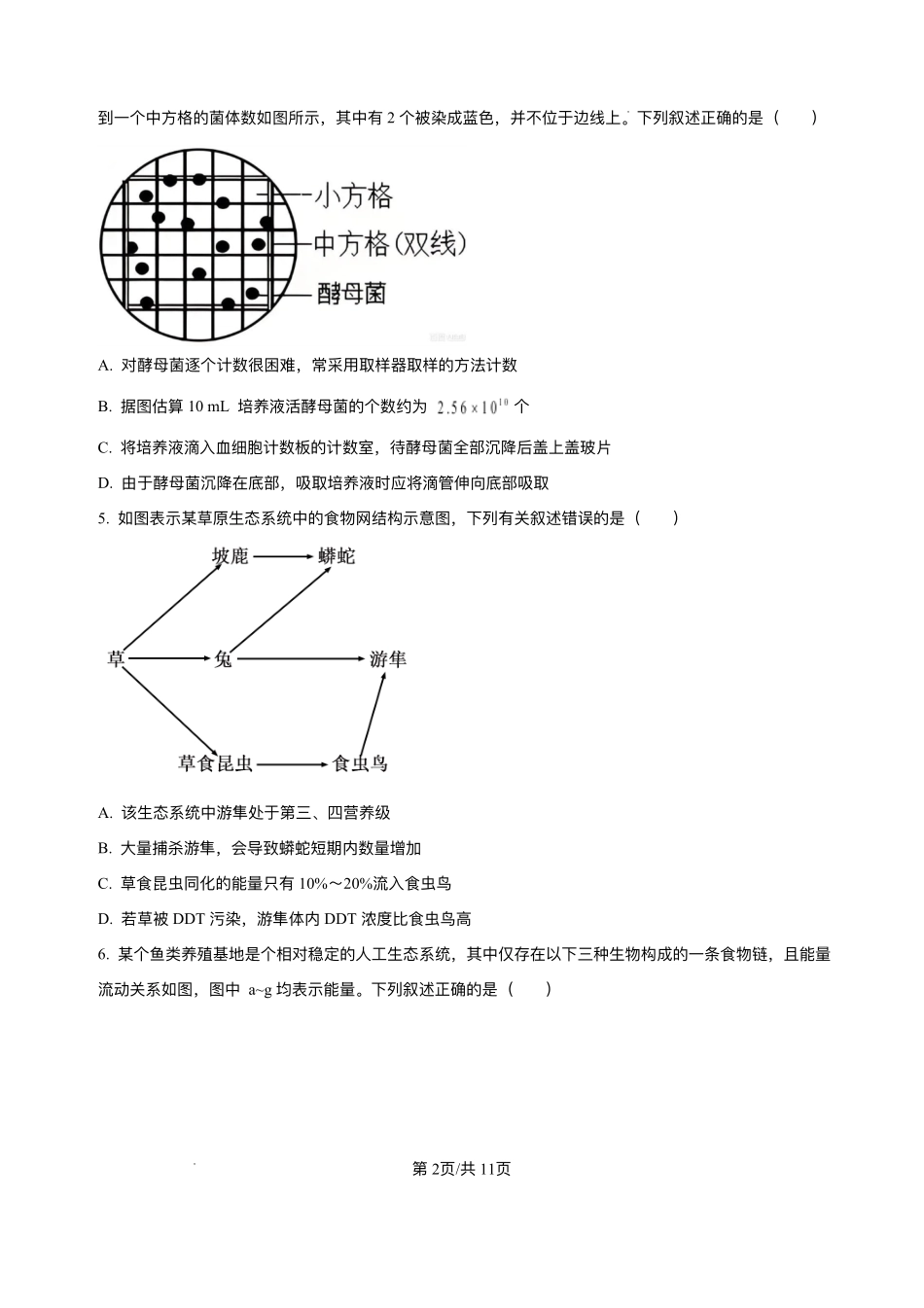 湖南省长沙市第一中学2025-2026学年高二上学期12月月考生物试题含答案.pdf_第2页
