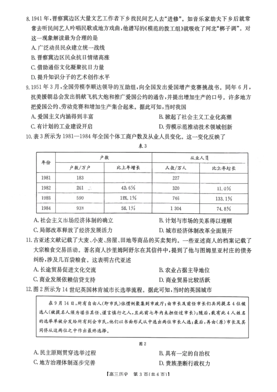 历史试卷江西省“三新”协同教研共同体2025年2026届高三年级12月联考(12.25-12.26).pdf_第3页