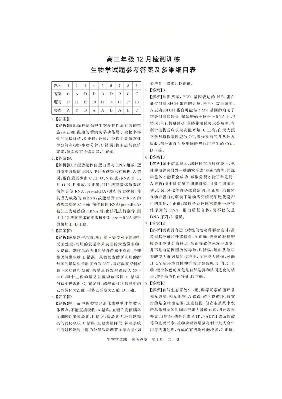 生物全国八大百强校2026届高三年级第一次学业质量评价联考暨12月检测训练(T8联考)(12.24-12.25).pdf_第1页