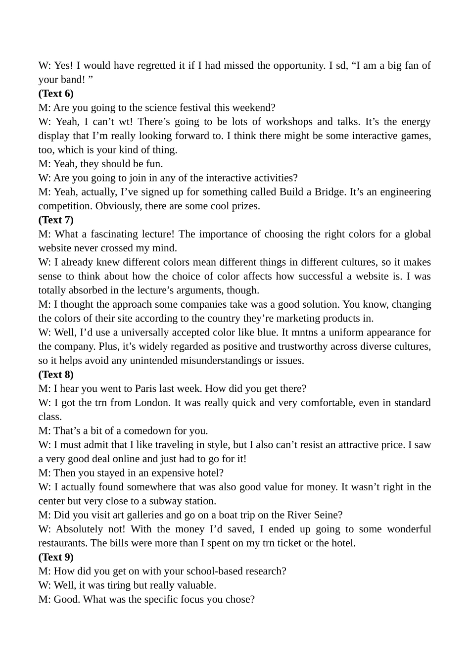 西安中学2026届高三质量检测考试（三）英语答案.docx_第3页