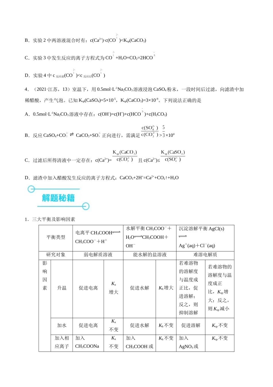 押江苏卷第12题电解质溶液综合选择题(原卷版).docx_第3页