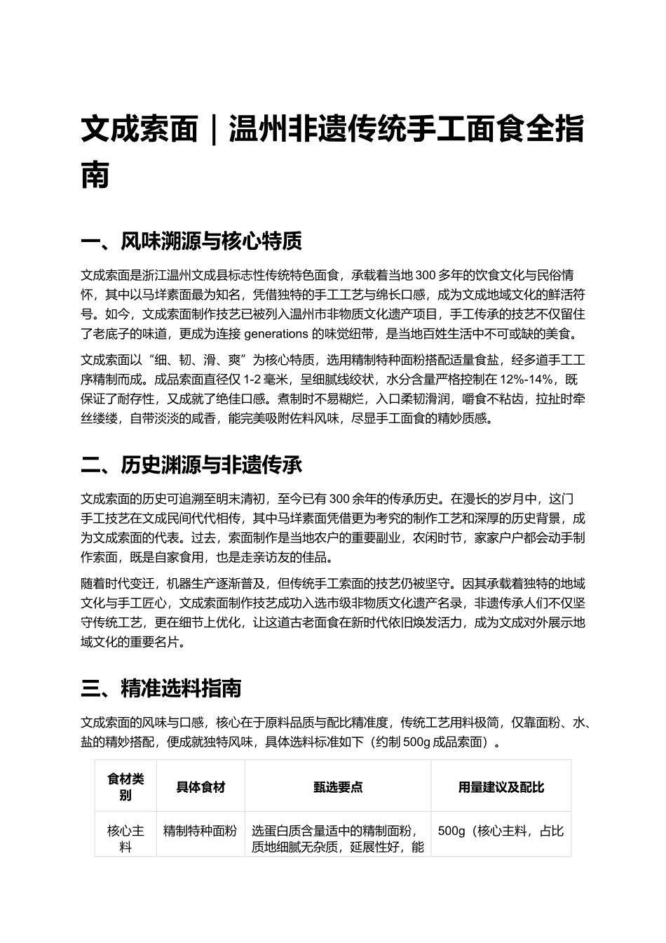 文成索面｜温州非遗传统手工面食全指南.docx_第1页