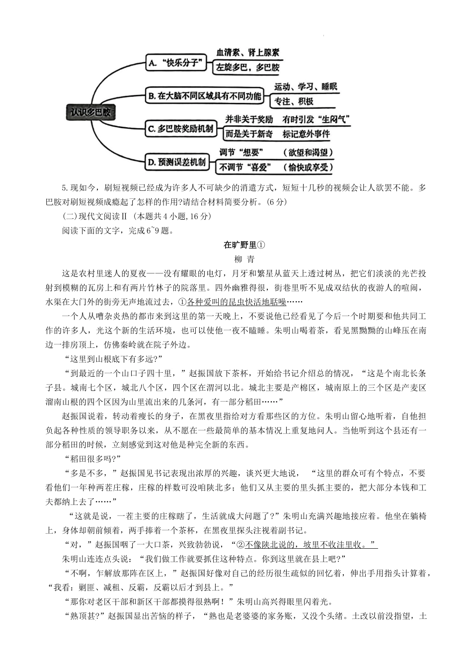 2025届河北省“五个一”名校联盟高三第一次联考语文试卷.docx_第3页