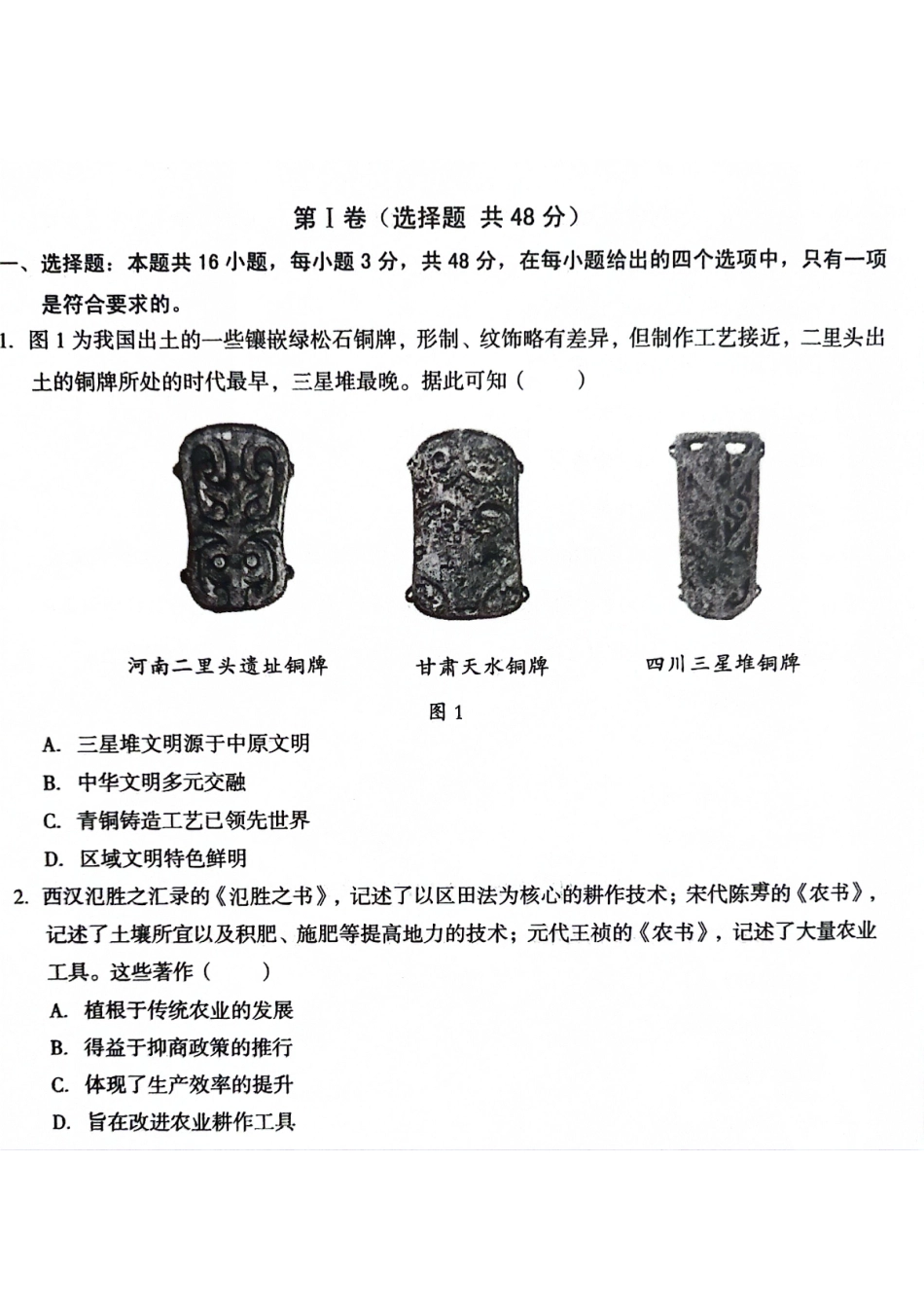 安徽省A10联盟2023-2024学年高二下学期6月月考试题 历史 PDF版含解析.pdf_第1页