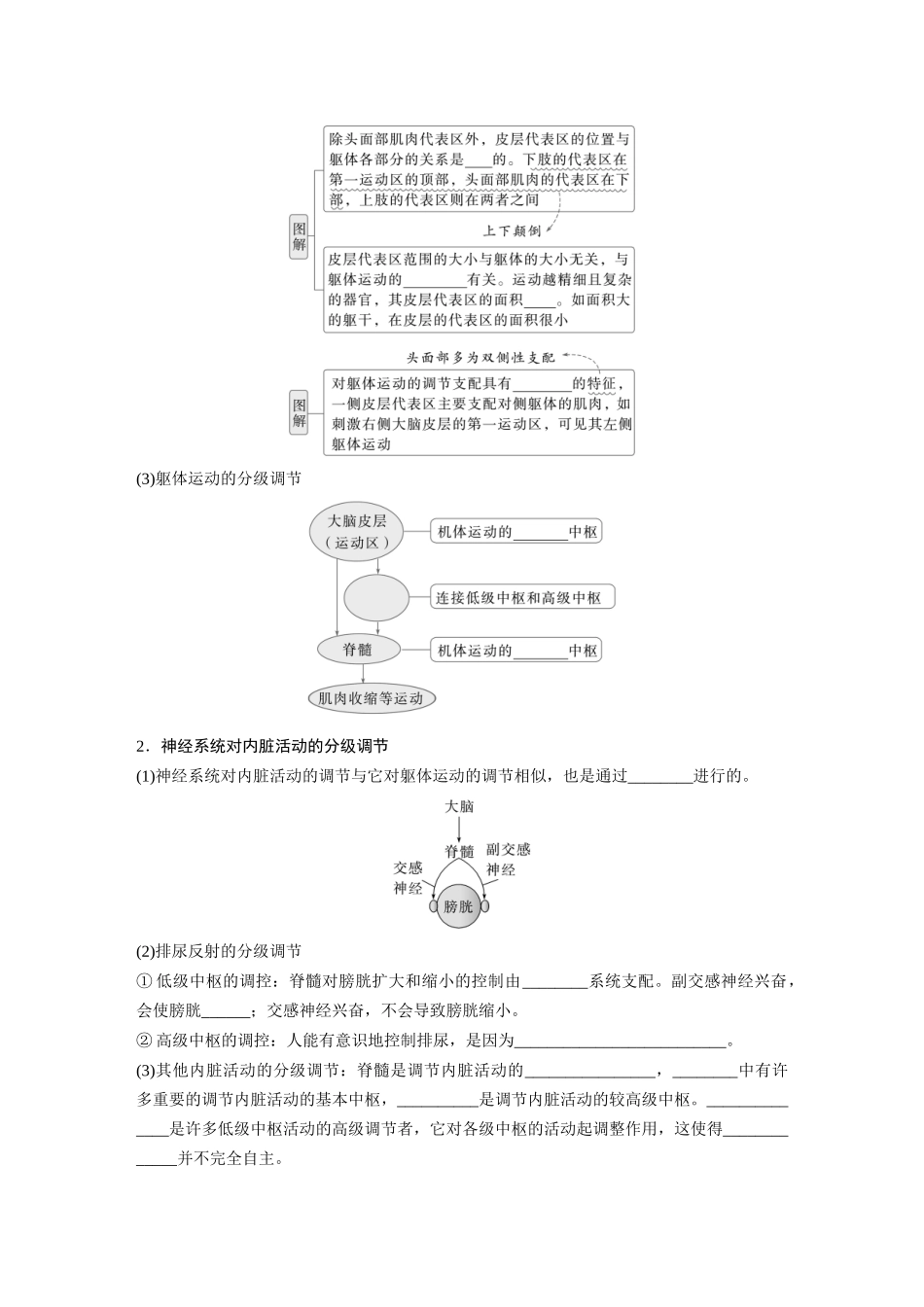 第八单元　第39课时　神经系统的分级调节及人脑的高级功能.docx_第2页