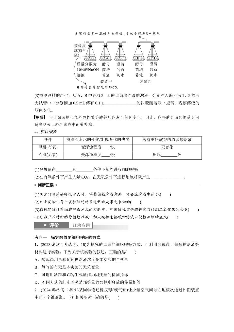 第三单元 第13课时 细胞呼吸的方式和有氧呼吸.docx_第2页