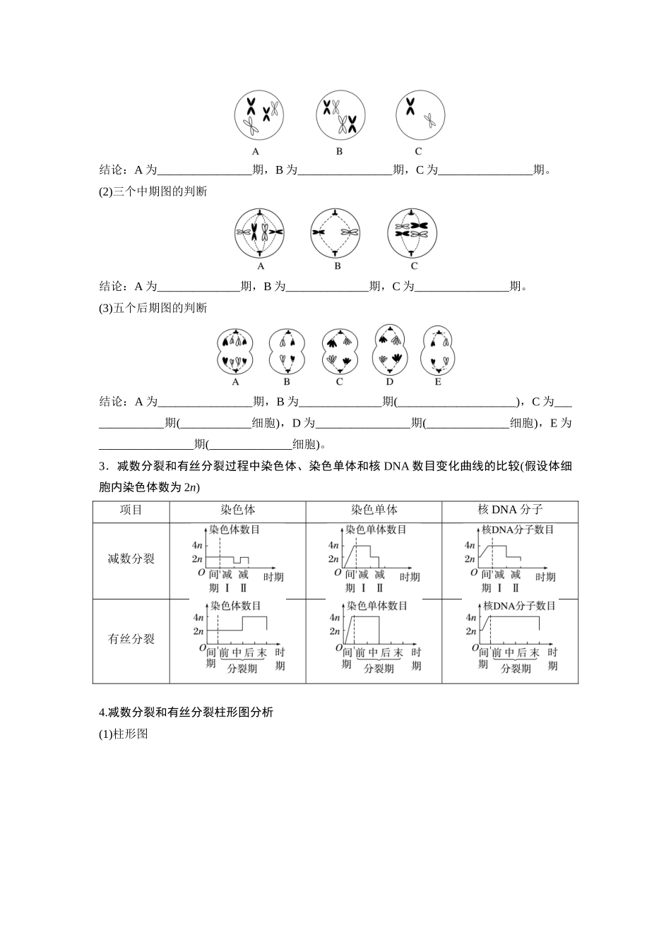 第四单元　第22课时　减数分裂与有丝分裂的比较及观察蝗虫精母细胞减数分裂装片.docx_第2页