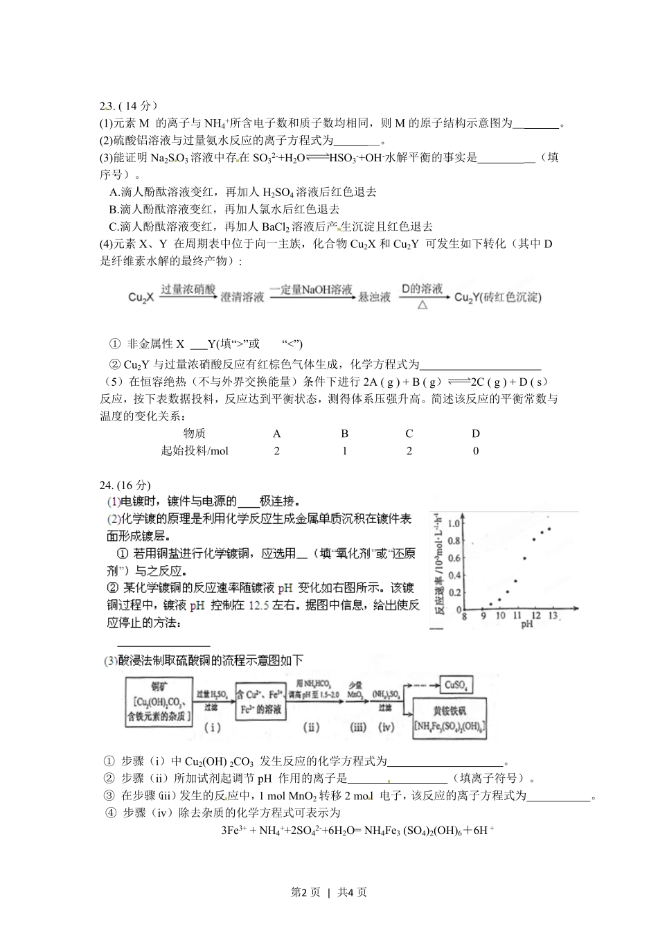 2012年高考化学试卷（福建）（空白卷）.pdf_第2页