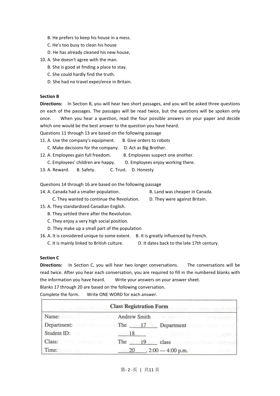 2012年高考英语试卷（上海）（秋考）（空白卷）.pdf_第2页