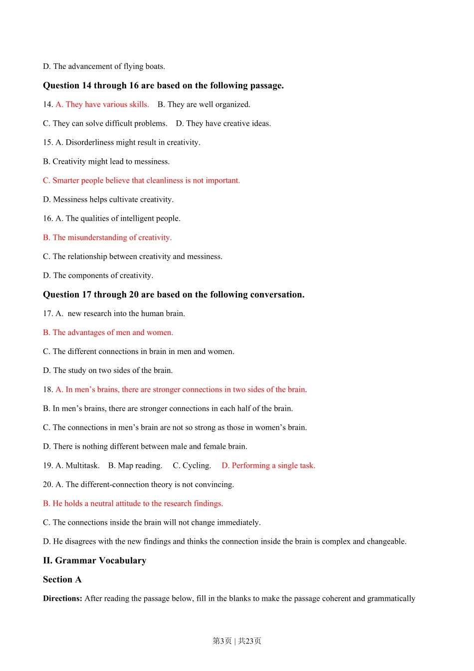 2019年高考英语试卷（上海）（春考）（解析卷）.pdf_第3页