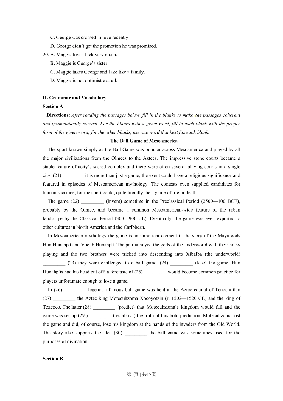 2020年高考英语试卷(上海)(春考)(解析卷).pdf_第3页