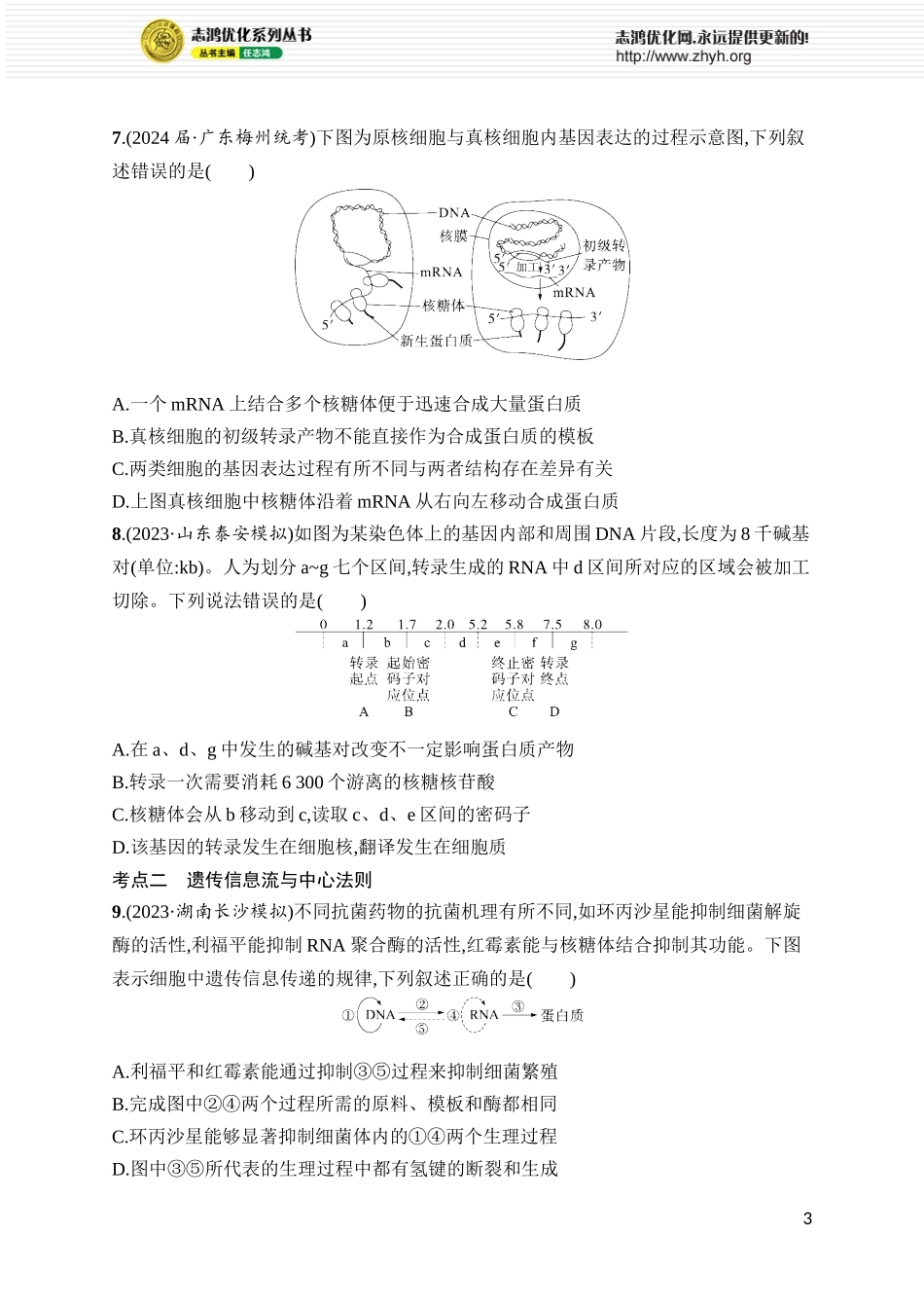 课时规范练25　基因的表达.docx_第3页