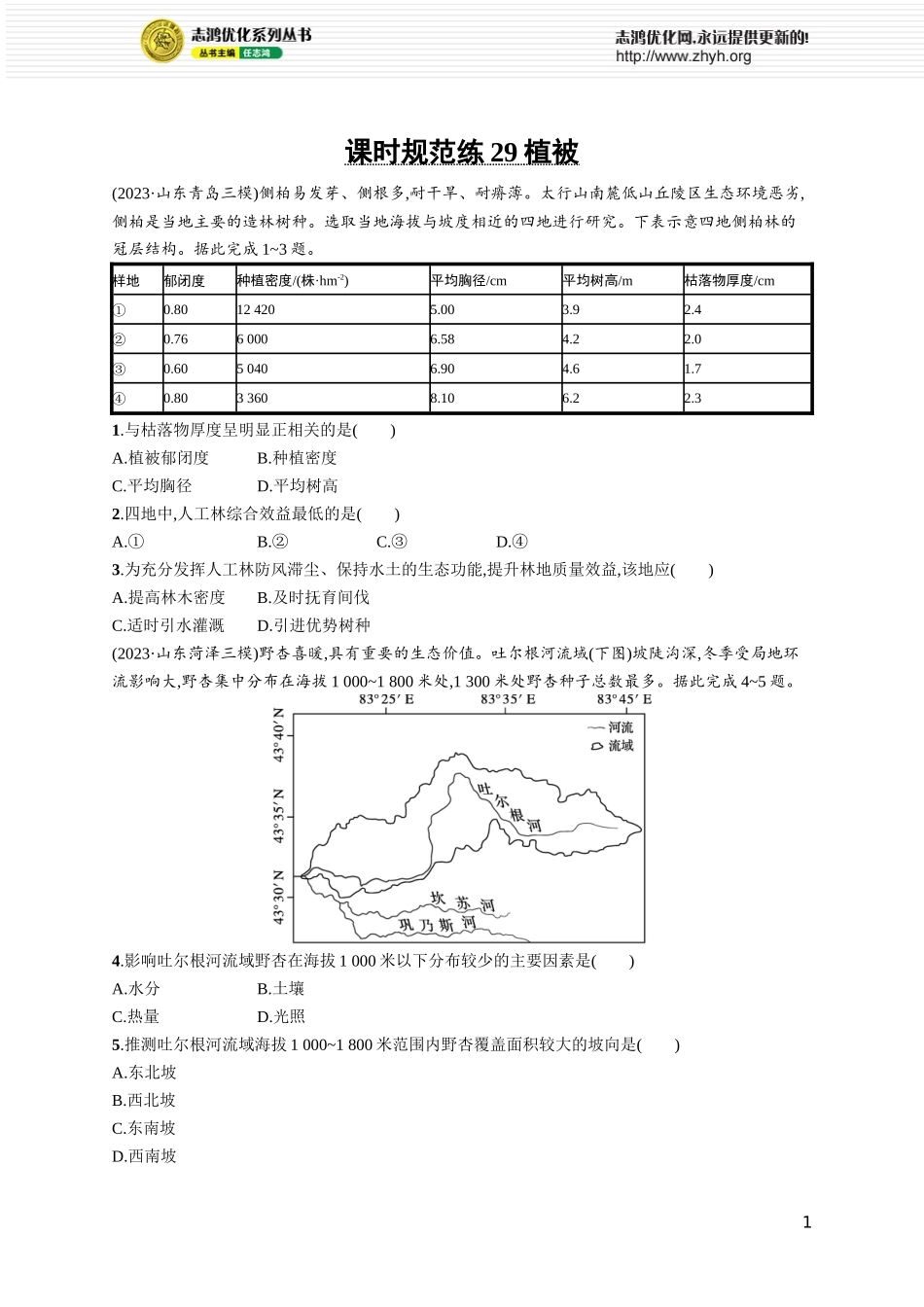 课时规范练29植被.docx_第1页