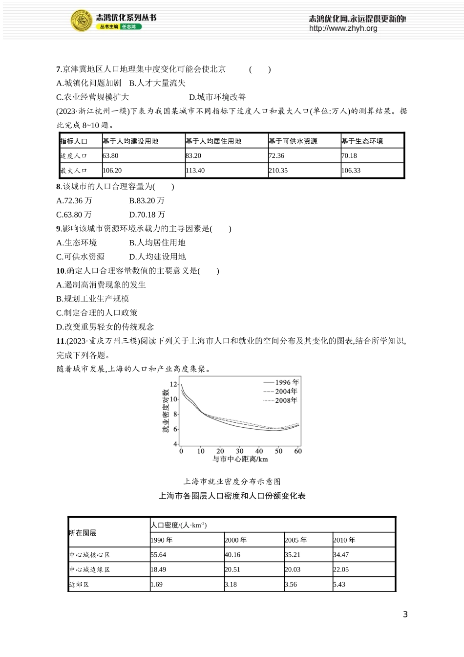 课时规范练36人口分布与人口容量.docx_第3页