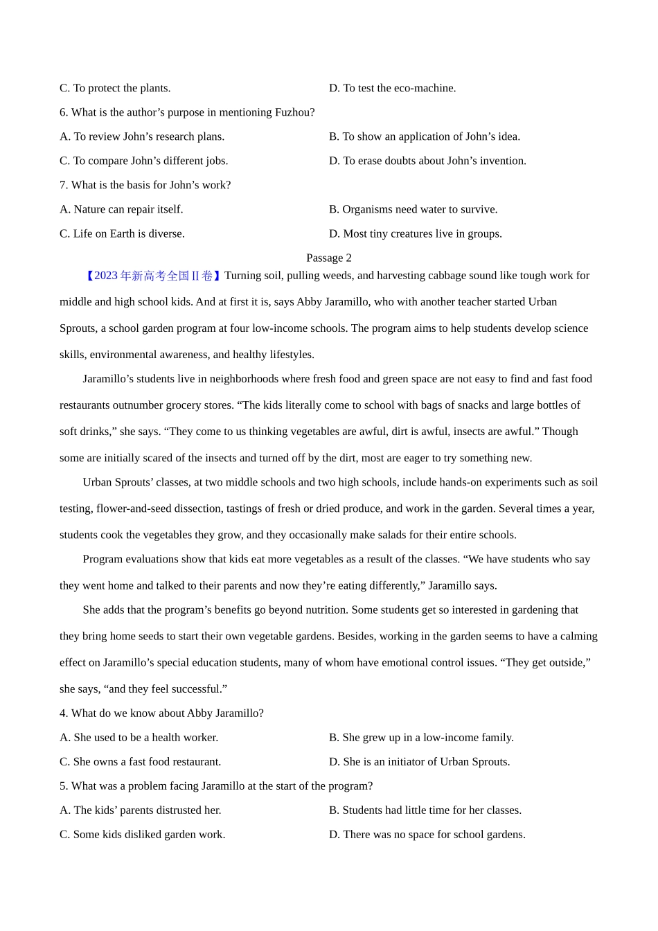 专题 13 阅读理解记叙文(学生版)--学易金卷:十年(2014-2023)高考真题英语分项汇编(全国通用).docx_第2页