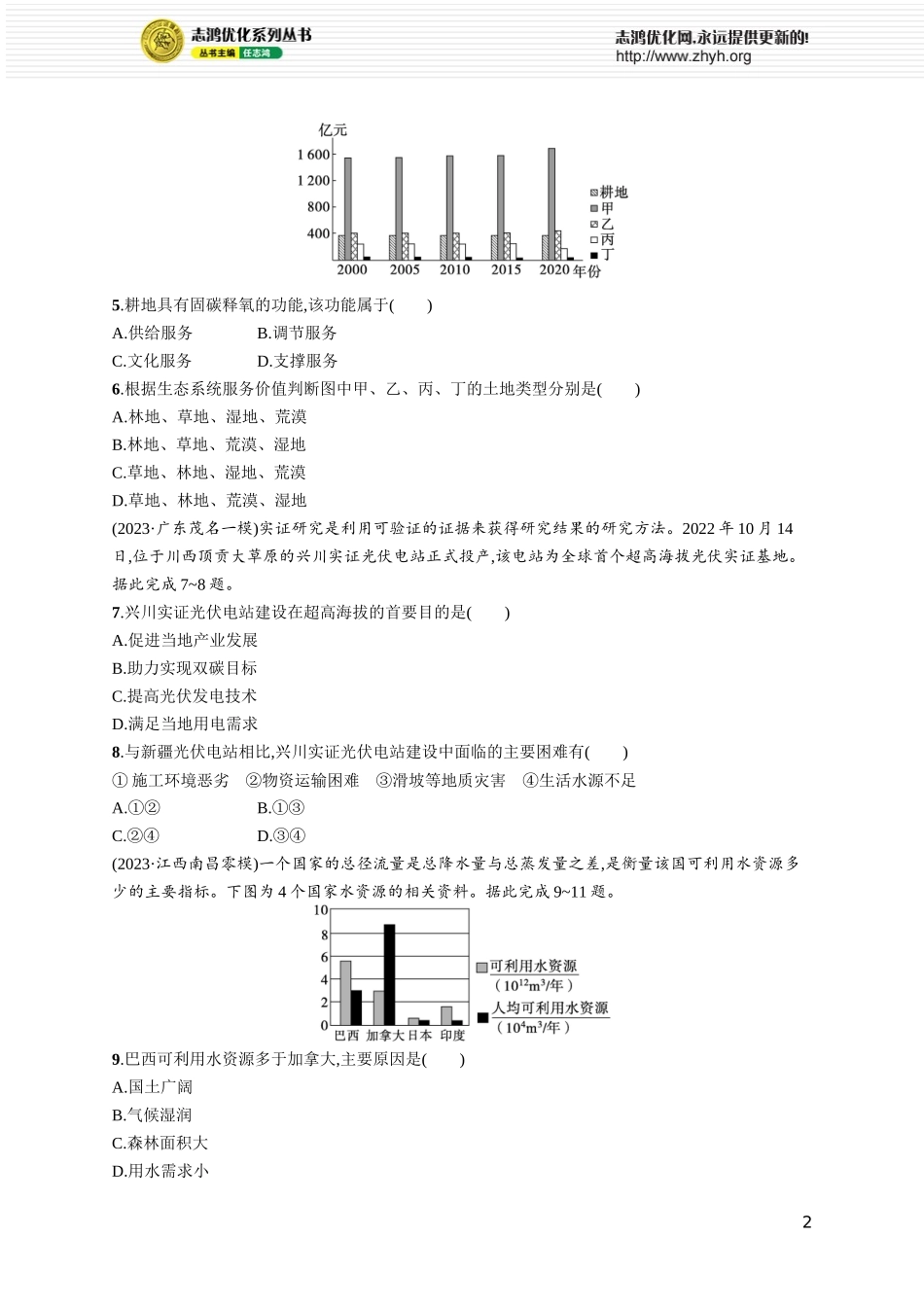 课时规范练57自然环境与人类社会.docx_第2页