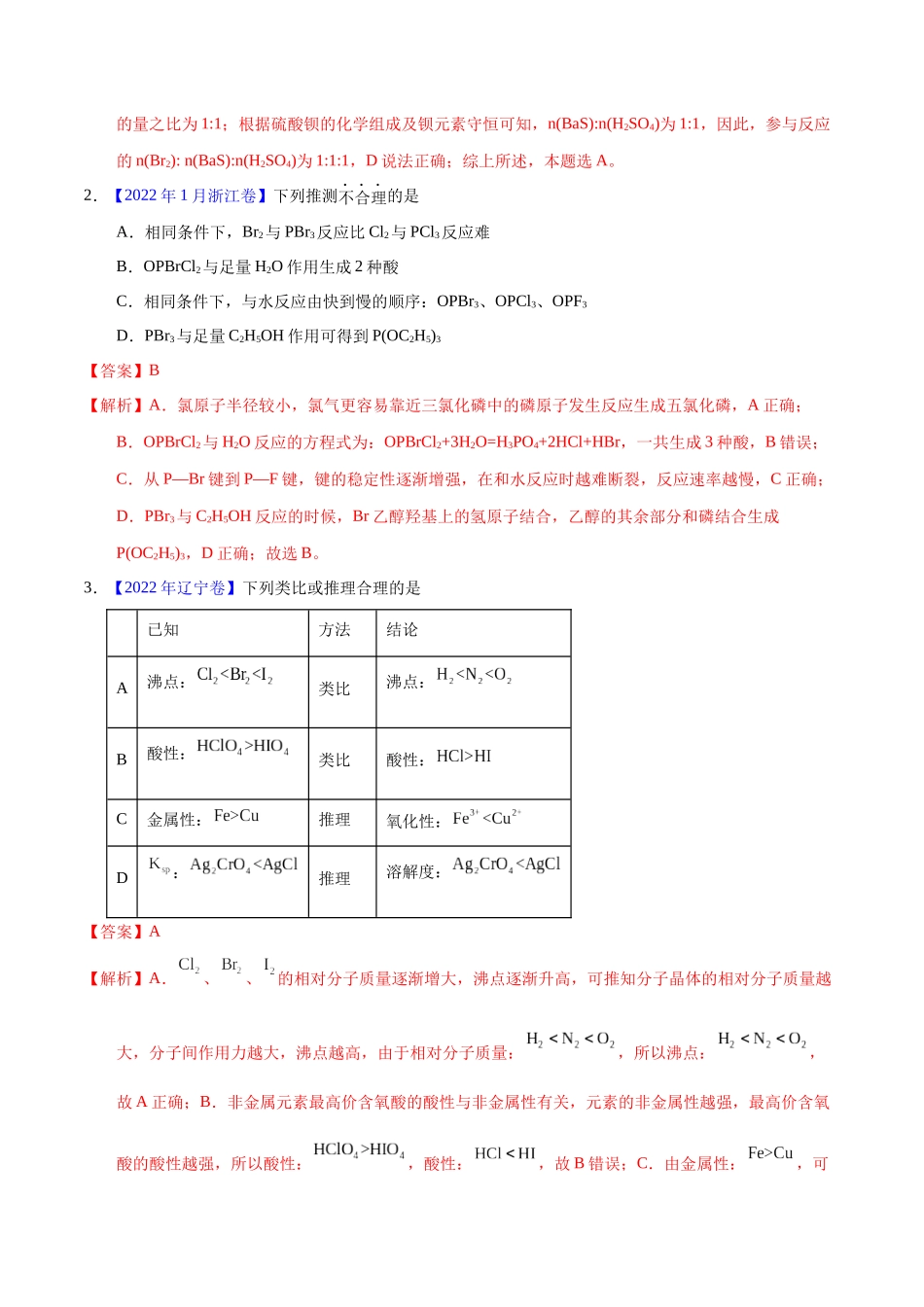 专题19 氯及其化合物 卤素(教师版).docx_第2页