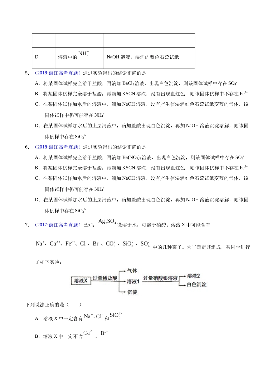 专题65 离子检验与推断(学生版).docx_第2页