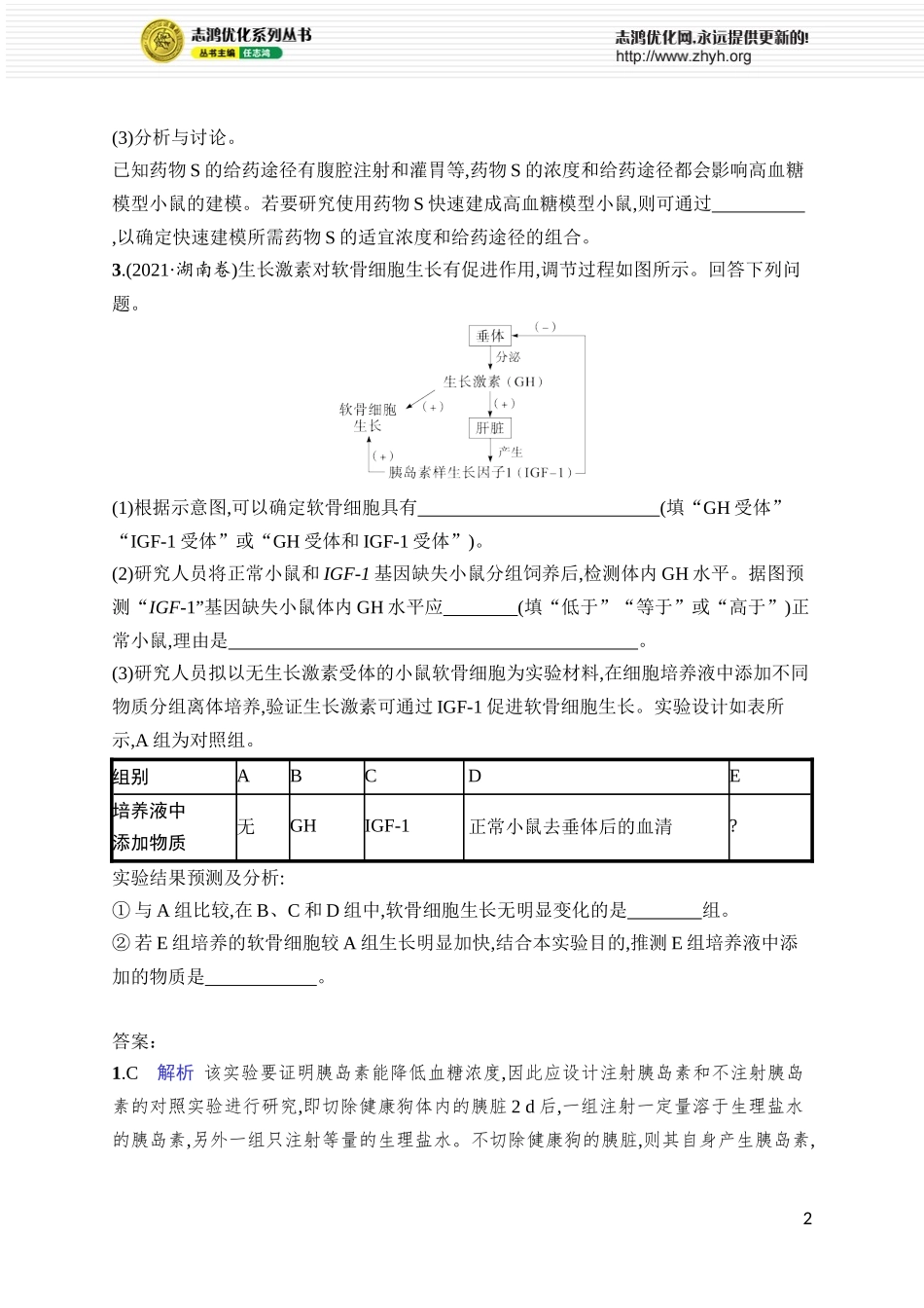 专题练4　体液调节的相关实验探究.docx_第2页