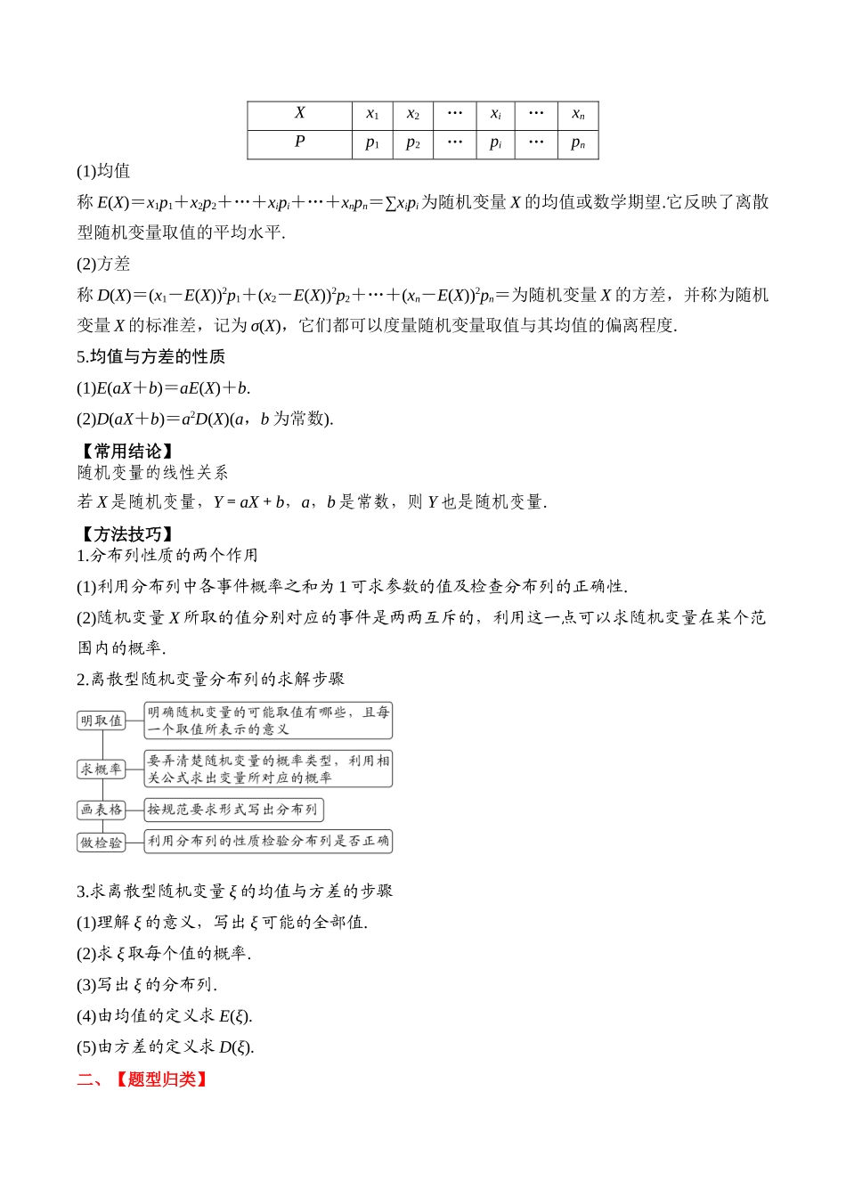 专题63 离散型随机变量及其分布列和数字特征-2024年新高考数学一轮复习讲义之题型归类与强化测试（原卷版）.docx_第2页