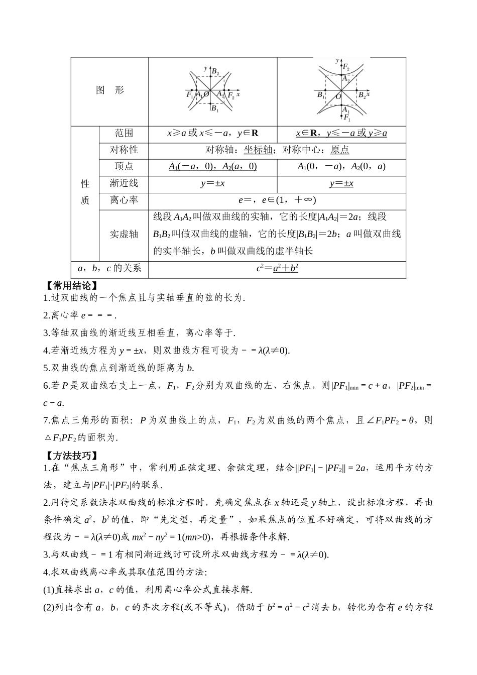 专题53 双曲线及其性质-2024年新高考数学一轮复习讲义之题型归类与强化测试（解析版）.docx_第2页
