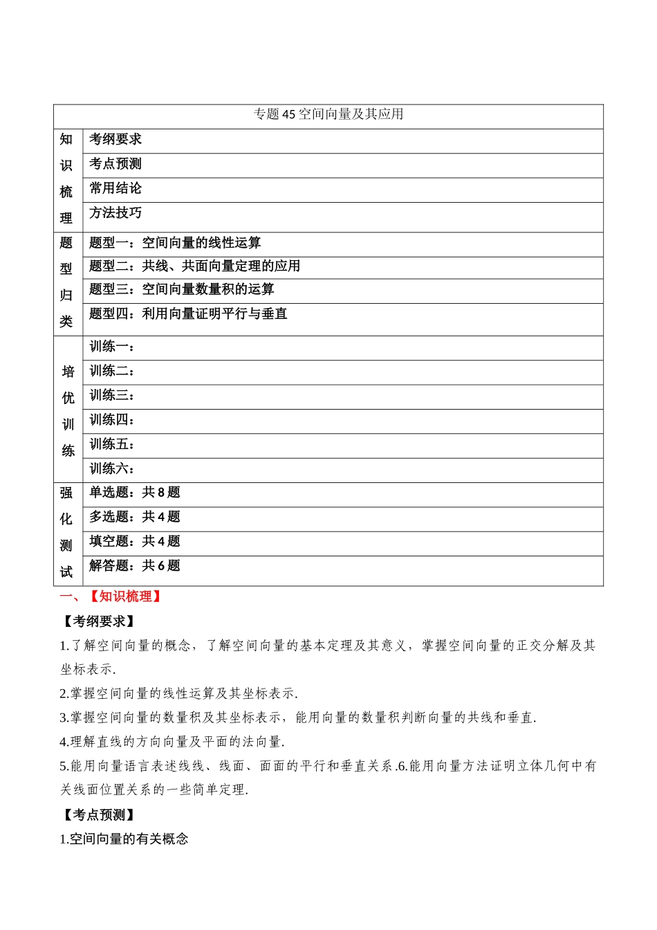专题45空间向量及其应用（解析版）.docx_第1页