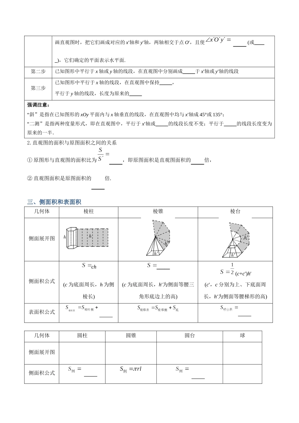 专题37 空间几何体的表面积和体积（讲义）（原卷版）.docx_第2页