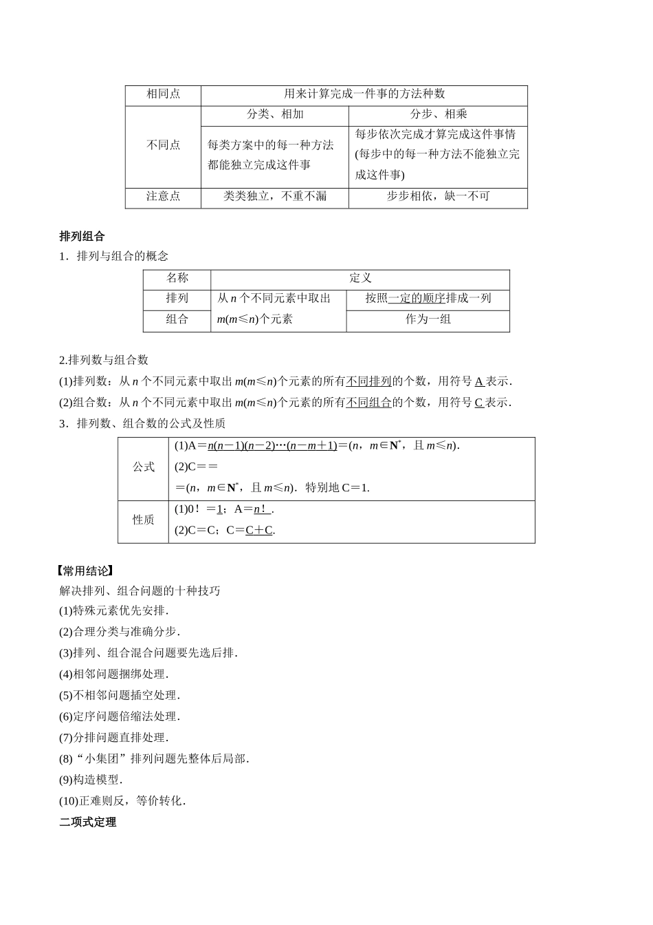 专题29 计数原理 随机变量及其分布列（思维导图+知识清单+核心素养分析+方法归纳）.docx_第2页