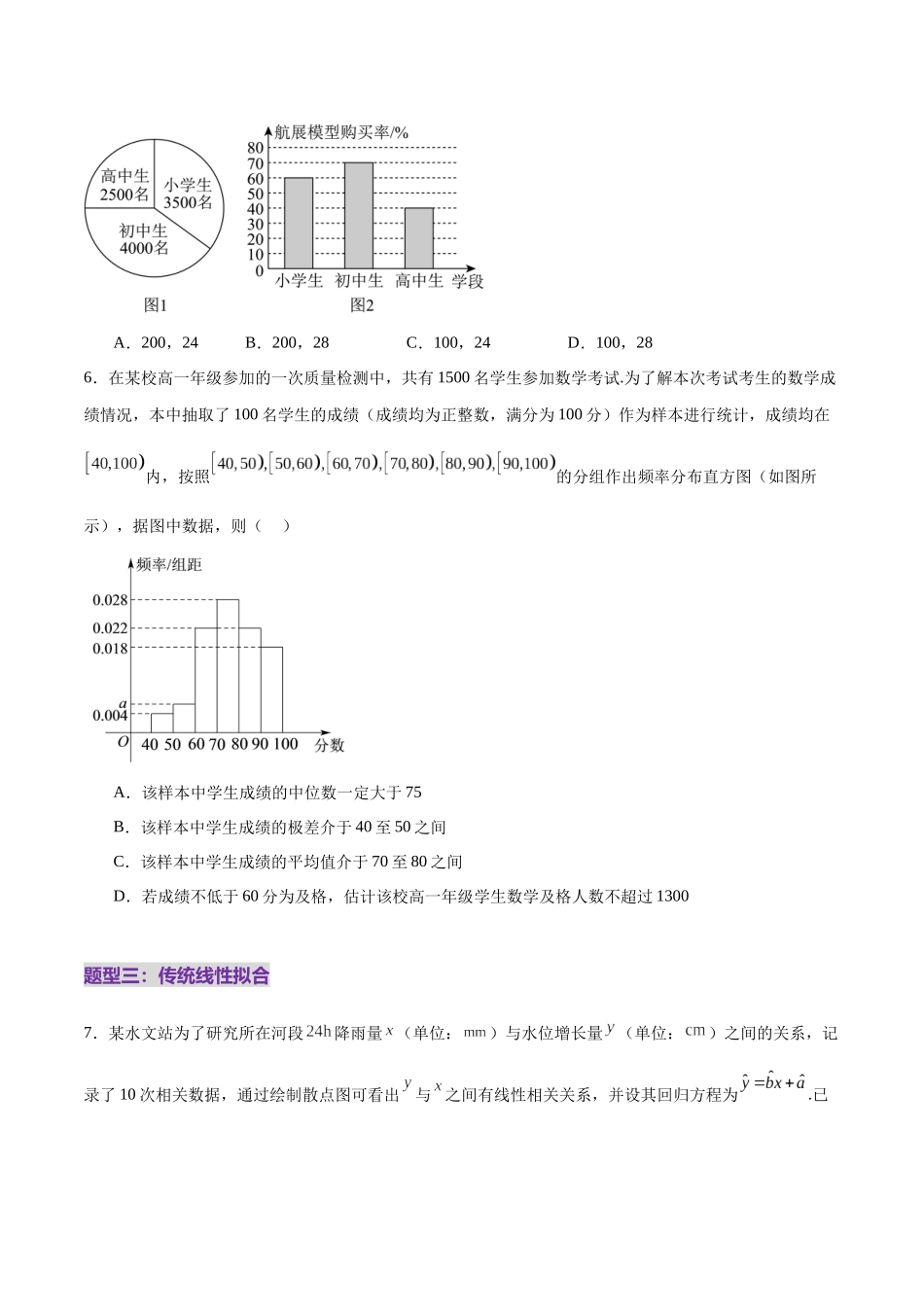 专题21 概率与统计常考小题归类（练习）（学生版）.docx_第3页