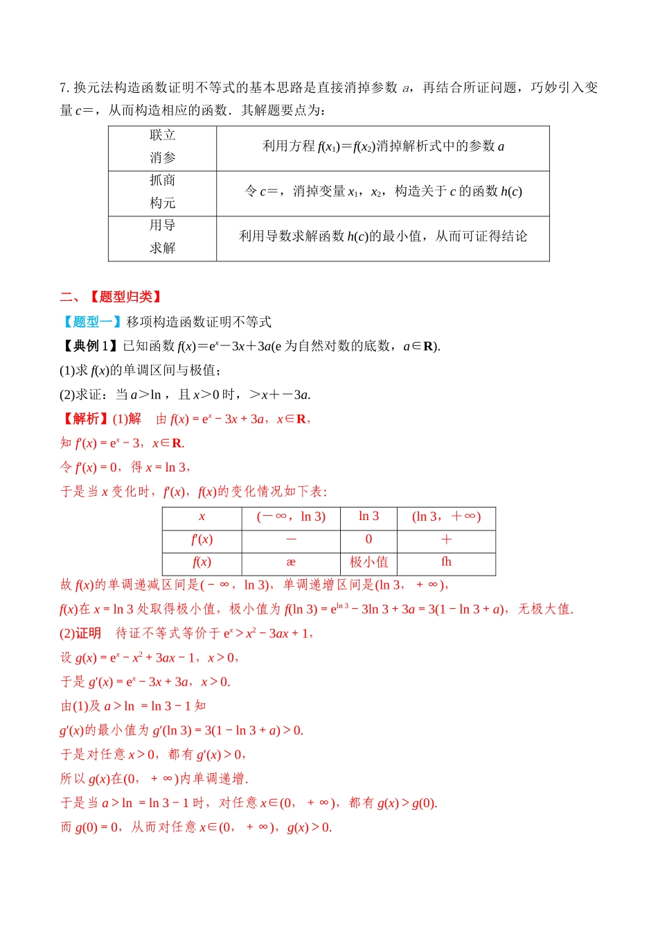 专题20 导数与不等式的证明（解析版）.docx_第2页