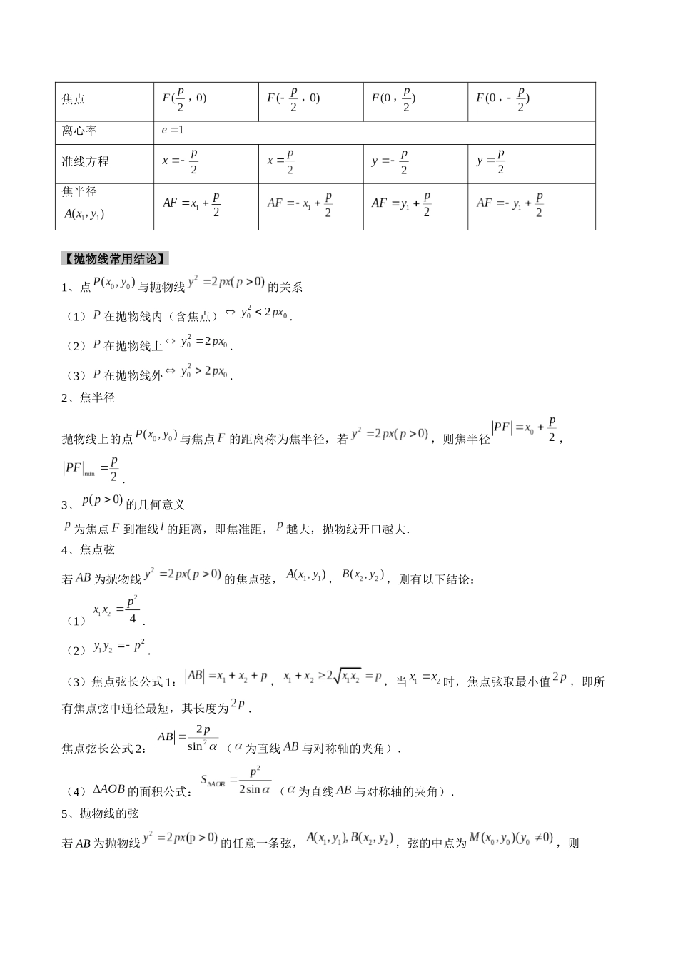 专题17 抛物线（2大考向真题解读）（新高考卷）原卷版.docx_第3页