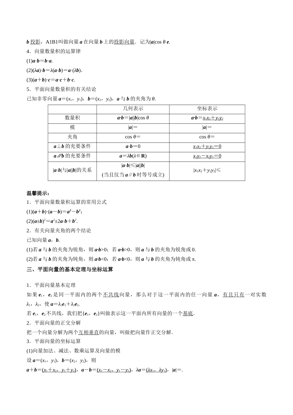 专题16 平面向量及其应用（思维导图+知识清单+核心素养分析+方法归纳）.docx_第3页