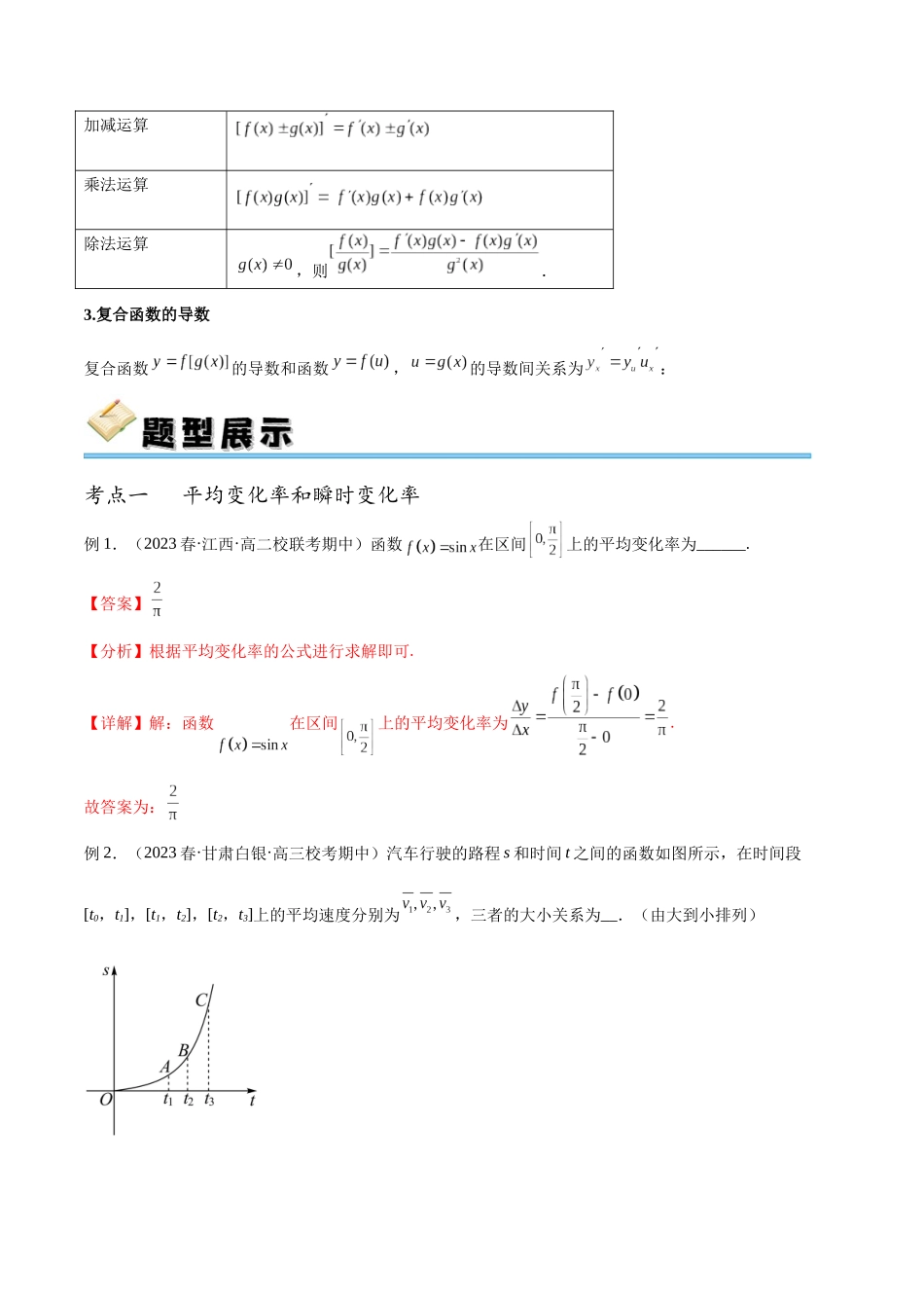 专题15 导数的运算及几何意义（讲义）（解析版）.docx_第3页