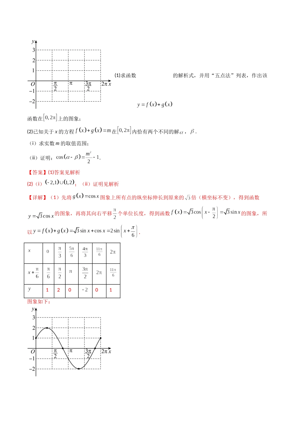 专题14 三角函数中和五点法作图有关的综合问题（解析版）.docx_第3页