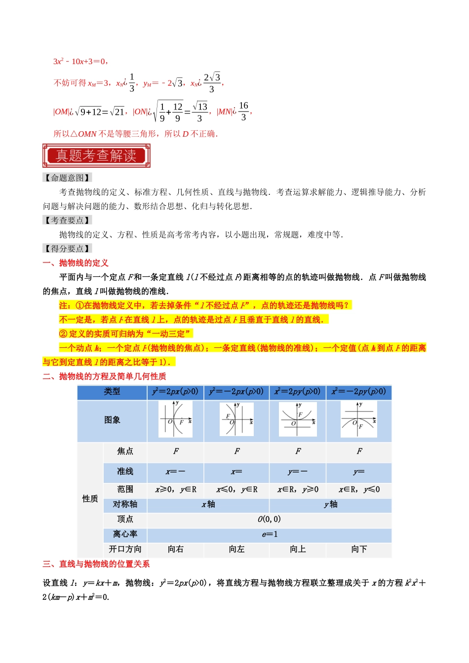 专题14 抛物线（解析版）.docx_第2页
