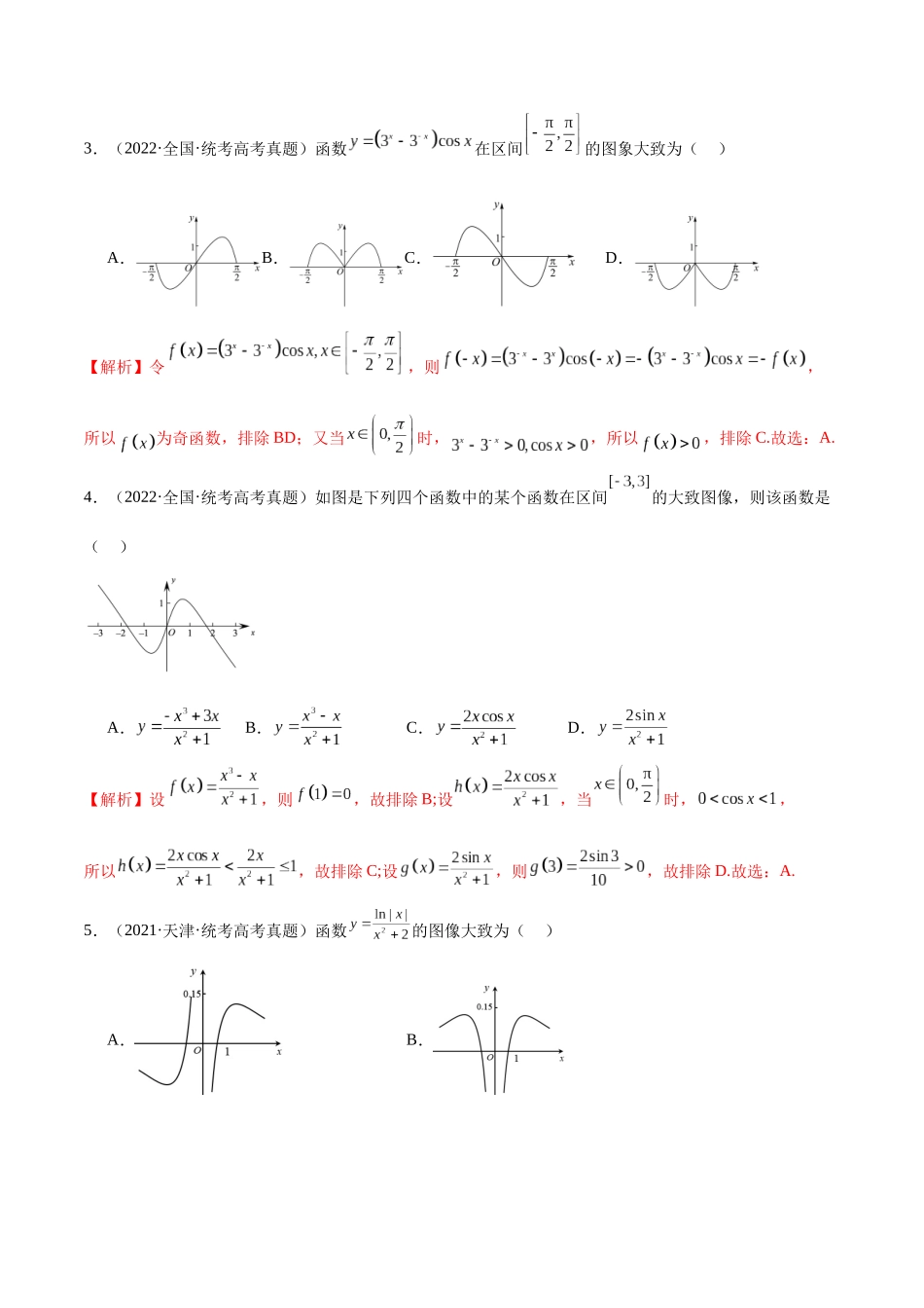 专题13 函数的图象(一)(含2021-2023高考真题)(解析版).docx_第2页