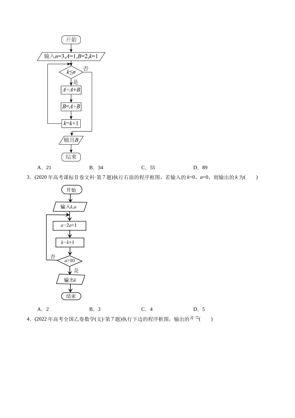 专题12  算法初步（文科）（学生版）.docx_第2页