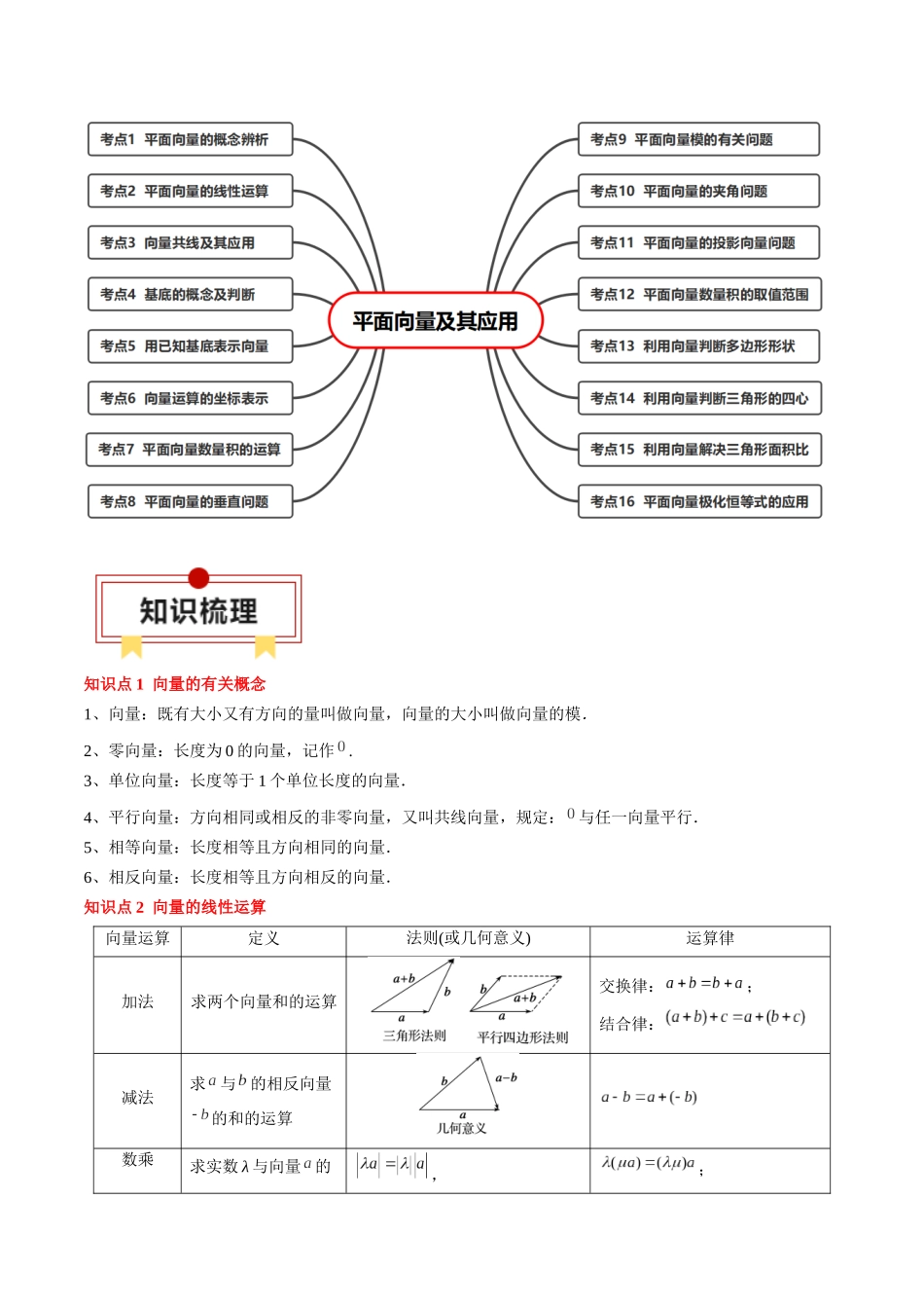 专题09 平面向量及其应用（原卷版）.docx_第2页
