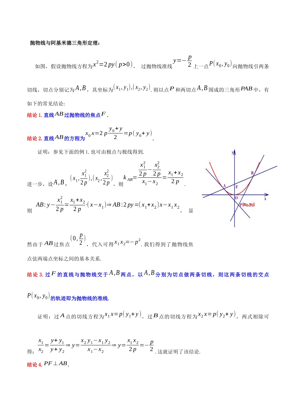 专题07 抛物线与阿基米德三角形（讲义）（教师版）.docx_第2页