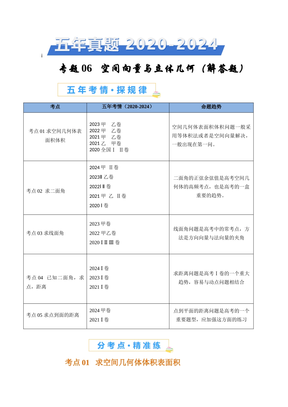 专题06 空间向量与立体几何（解答题）（原卷版）.docx_第1页
