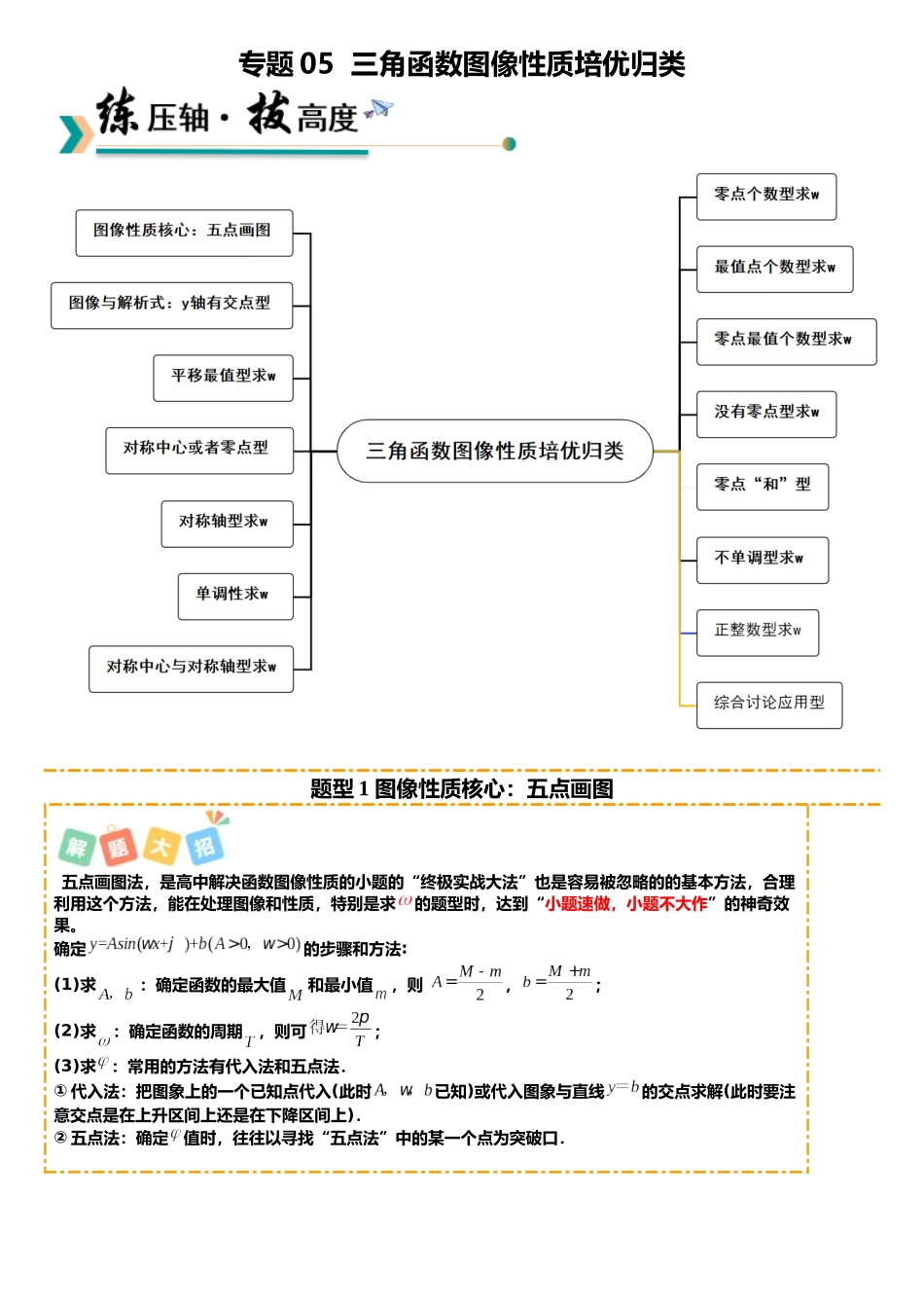专题05 三角函数图像性质培优归类（15题型）（教师版）.docx_第1页