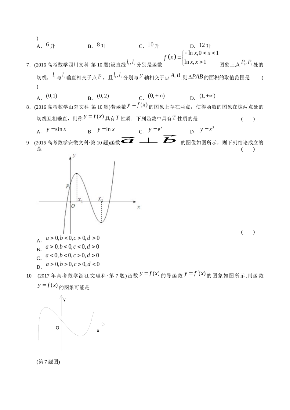 专题4  导数小题（文科）（学生版） .docx_第2页